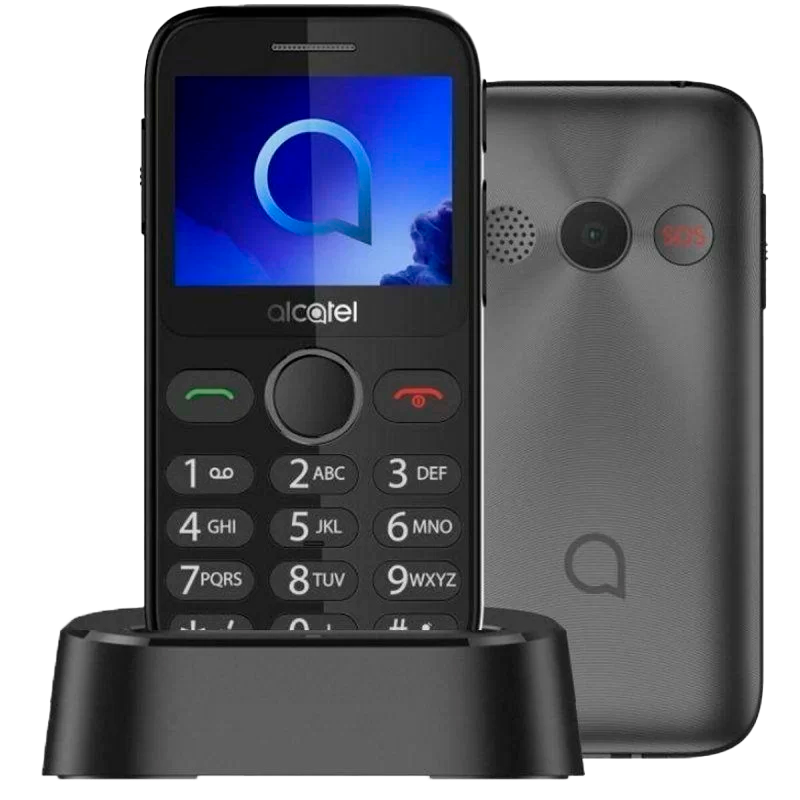 Alcatel 2020X Sort - Mobil for ældre mennesker