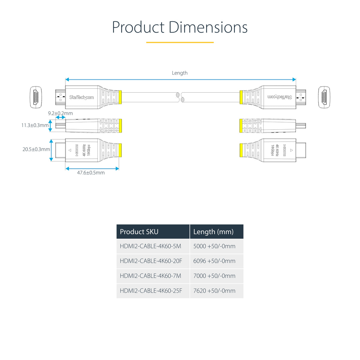 StarTech.com HDMI2-CABLE-4K60-7M