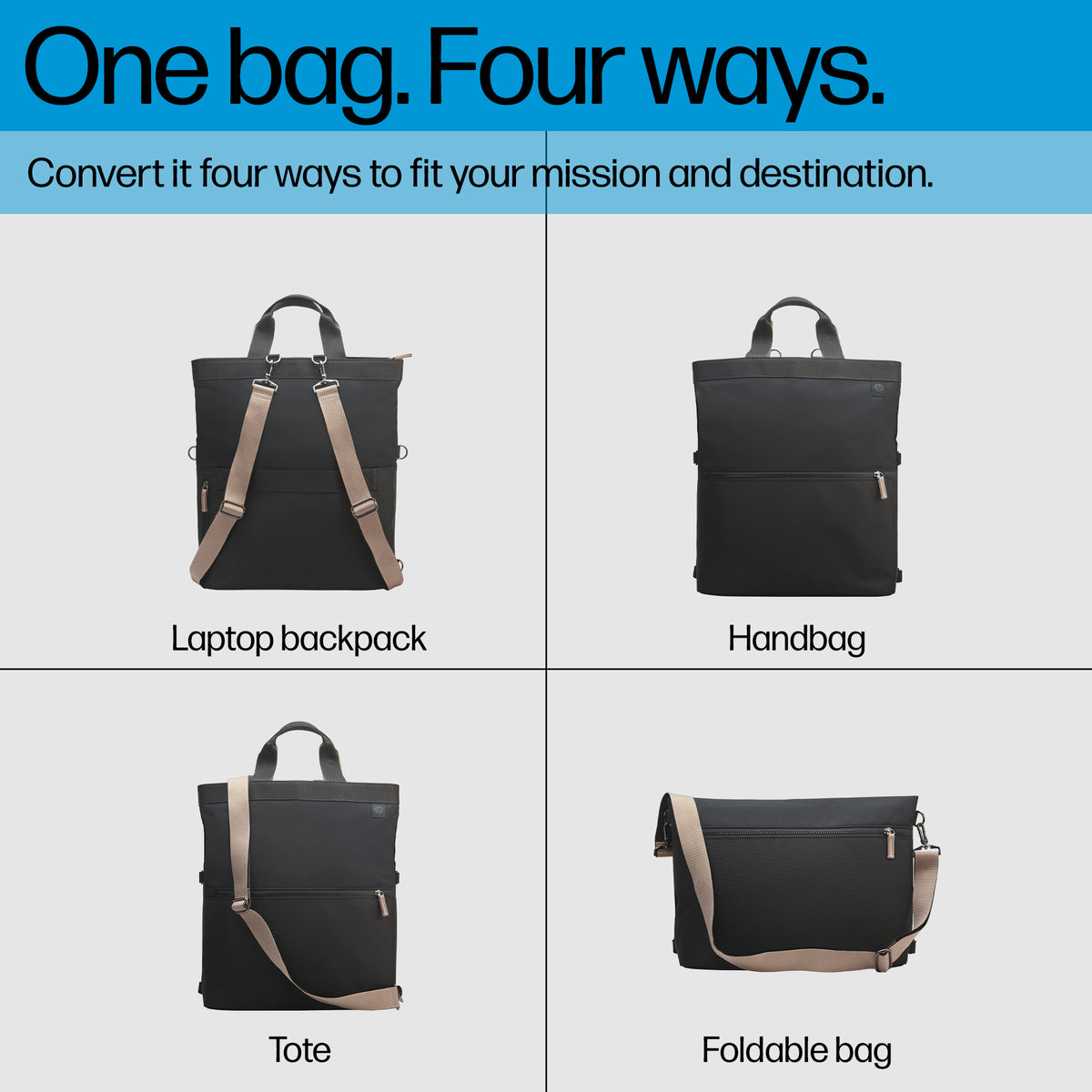 HP 14 Convertible Laptop Backpack Tote