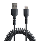 USB TO LIGHTNING CABLE - 1M (3.3FT) COILED CABLE BLACK