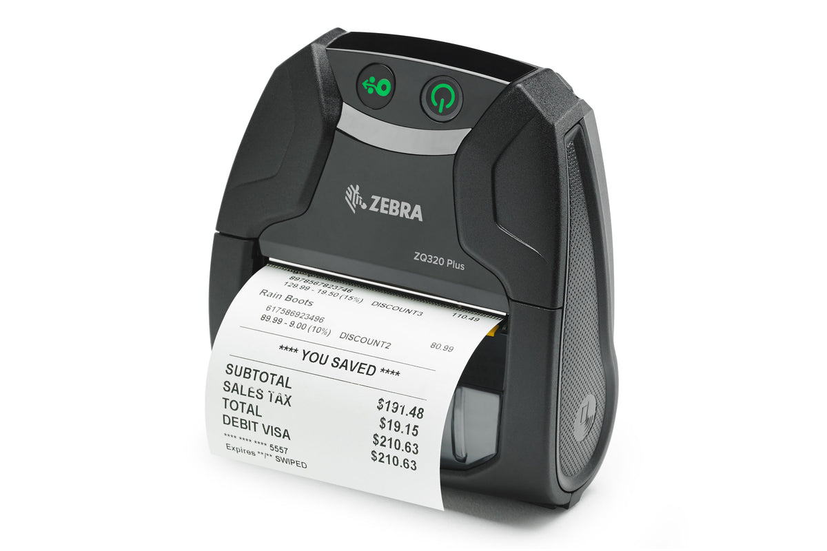 Zebra Direct Thermal Printer ZQ320 Plus 802.11AC BT 4.X NO Label Sensor Outdoor