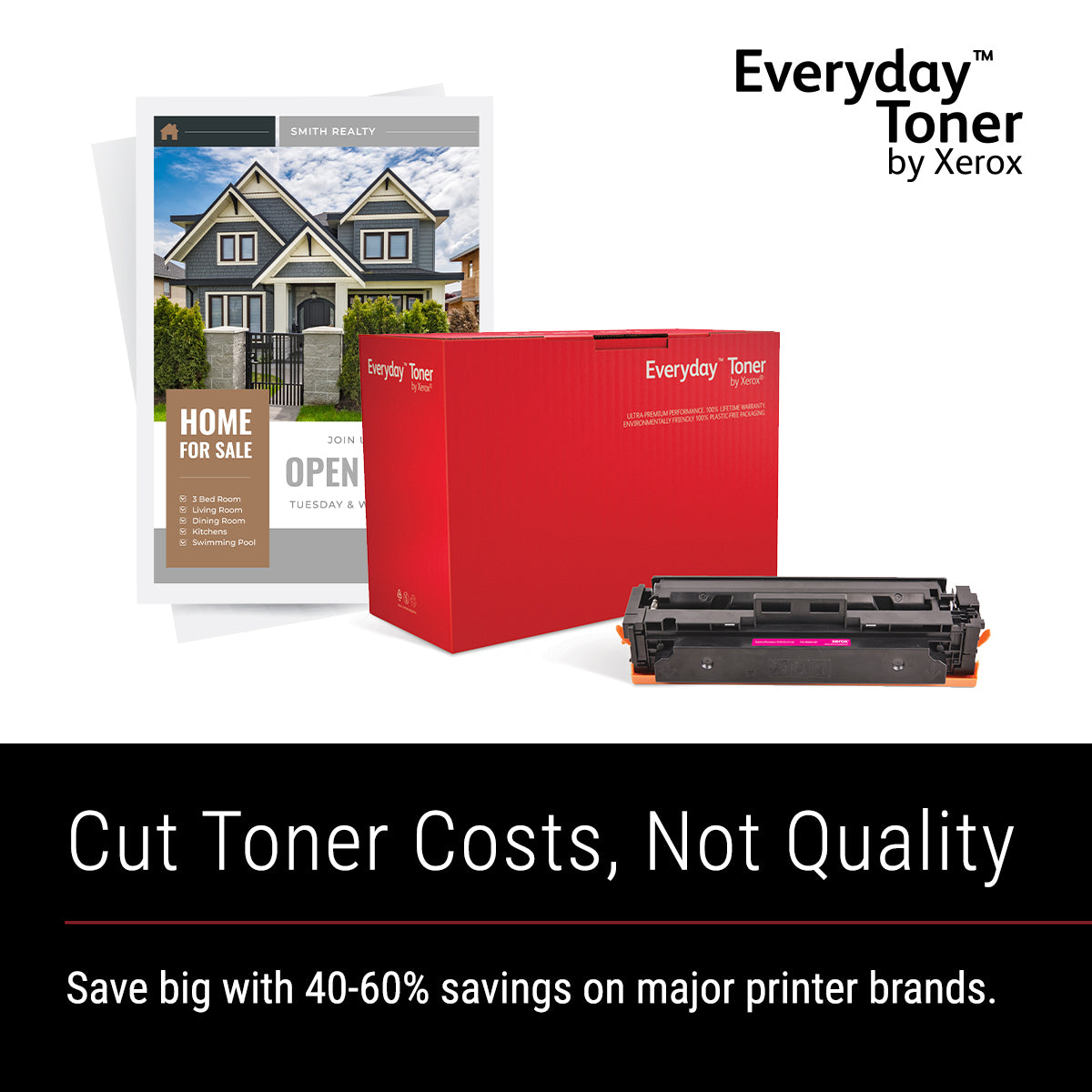 Xerox Everyday Cyan Toner by Xerox compatible with Brother TN-243C, Standard capacity
