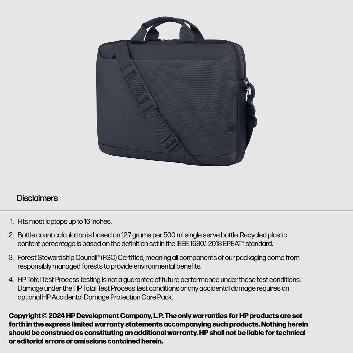 HP Everyday 16 Odyssey Gray Laptop Briefcase