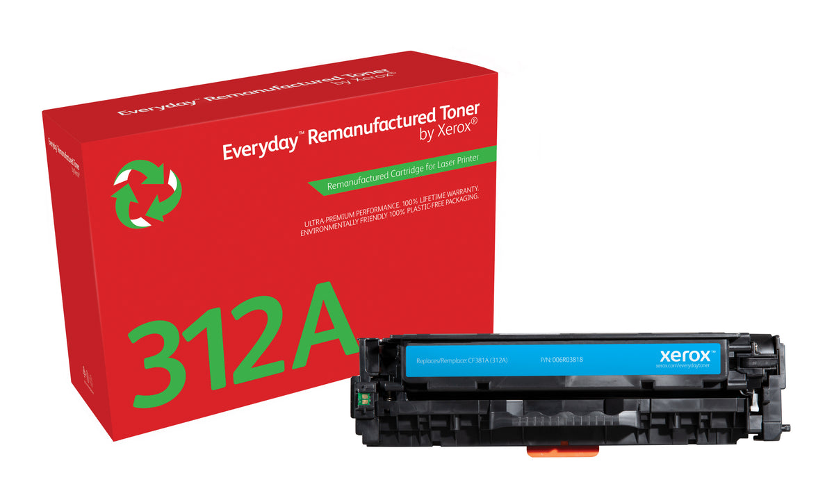 Xerox Everyday Cyan Remanufactured Toner by Xerox compatible with HP 312A (CF381A), Standard capacity