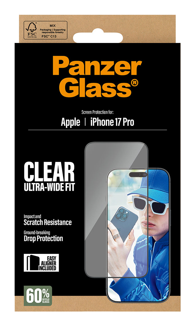 PanzerGlass PanzerGlass® Screen Protector iPhone 17 Pro | Ultra-Wide Fit w. EasyAligner