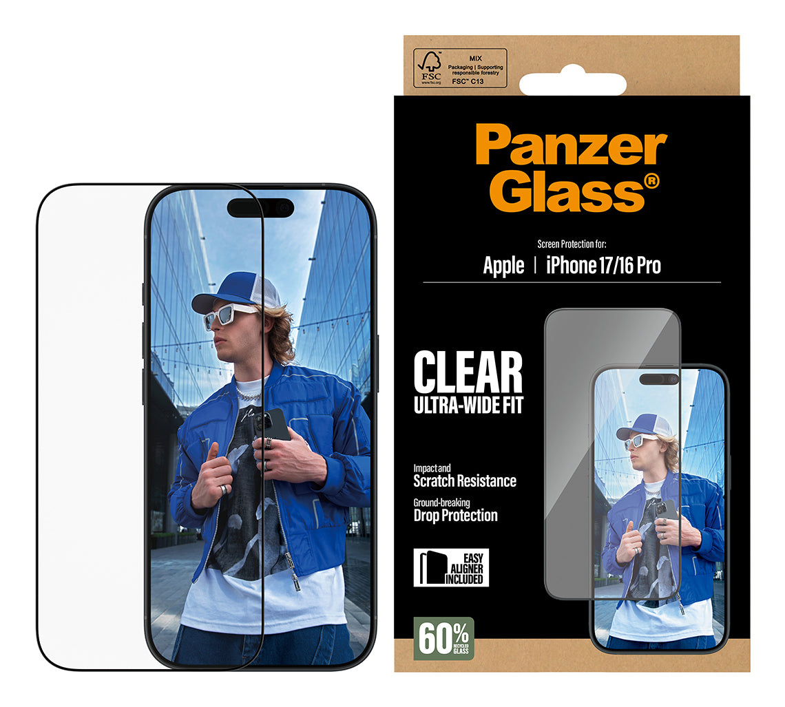 PanzerGlass PanzerGlass® Screen Protector iPhone 17 | iPhone 16 Pro | Ultra-Wide Fit w. EasyAligner