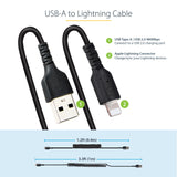USB TO LIGHTNING CABLE - 1M (3.3FT) COILED CABLE BLACK