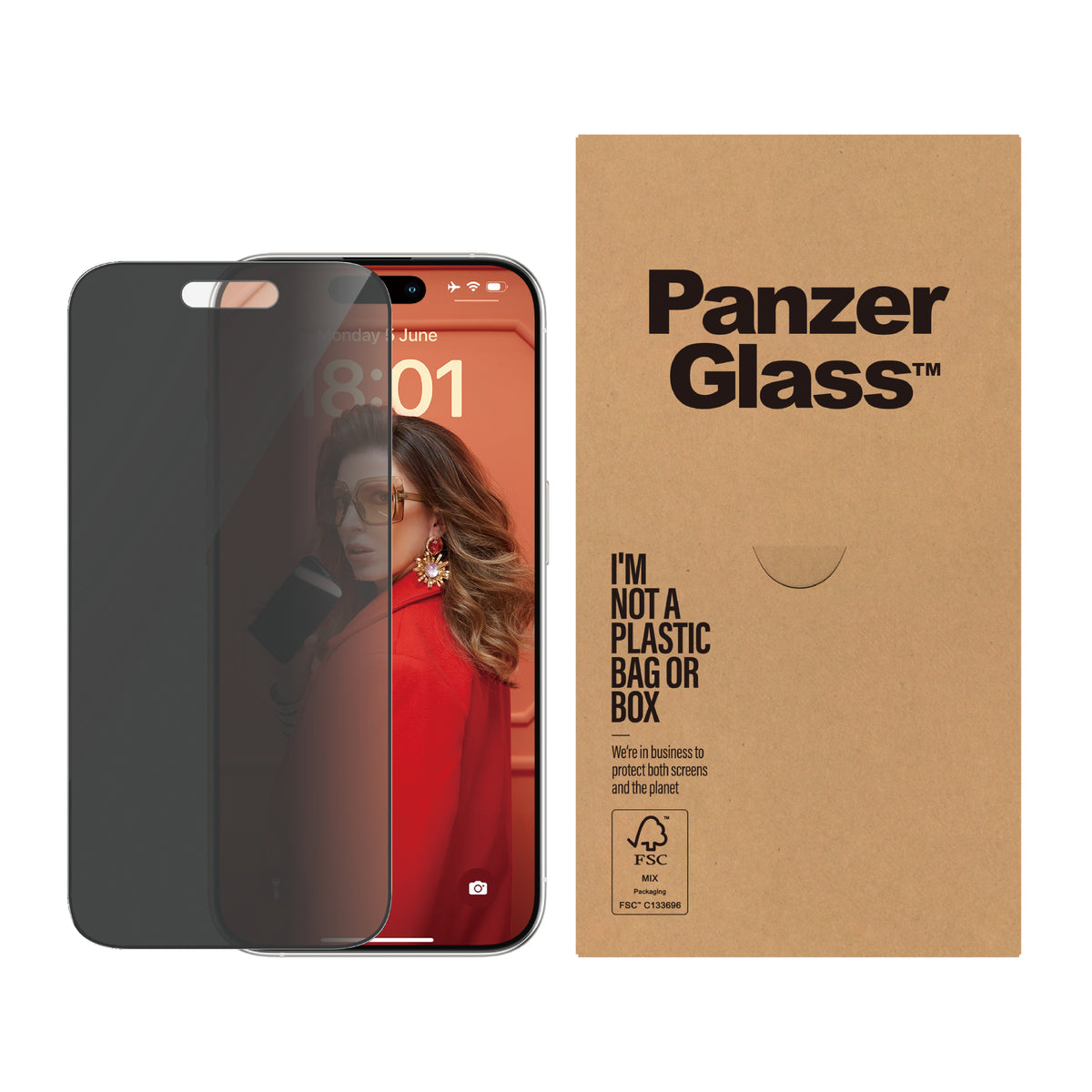 PanzerGlass PanzerGlass® Privacy Screen Protector iPhone 15 Pro | Ultra-Wide Fit w. EasyAligner | Bulk