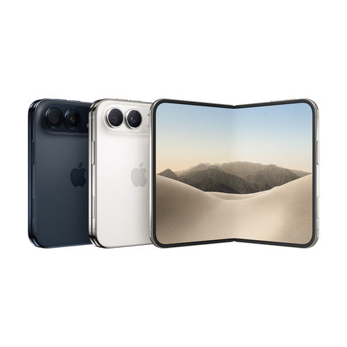 iPhone Duo i Nattehimmel og Stjernehvid, lukket og foldet ud